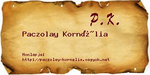 Paczolay Kornélia névjegykártya